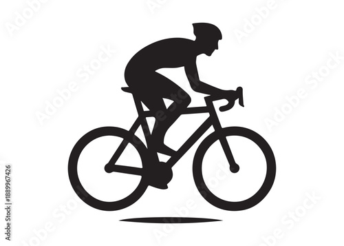 cycling logo silhouette vector, road bicycle race logo silhouette vector illustration, fast cycling transparent silhouette logo, cyclist riding a road bike logo vector silhouette on white background