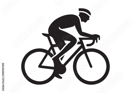 cycling logo silhouette vector, road bicycle race logo silhouette vector illustration, fast cycling transparent silhouette logo, cyclist riding a road bike logo vector silhouette on white background