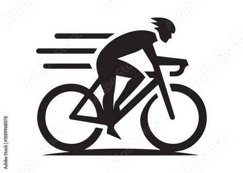 cycling logo silhouette vector, road bicycle race logo silhouette vector illustration, fast cycling transparent silhouette logo, cyclist riding a road bike logo vector silhouette on white background