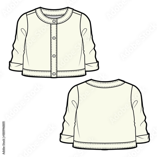 Baby suede jacket mockup template vector illustration.