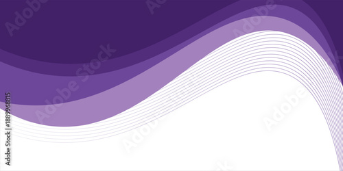 Purple business wave banner on white background, flat purple gradation. wavy background eps10