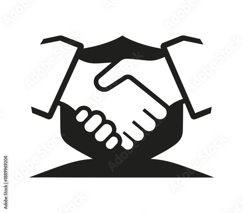 Professional handshake icon representing agreement and partnership in business