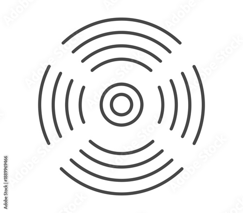 Concentric circles radiating outwards symbolizing sound waves or signal transmission