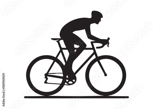 cycling logo silhouette vector, road bicycle race logo silhouette vector illustration, fast cycling transparent silhouette logo, cyclist riding a road bike logo vector silhouette on white background