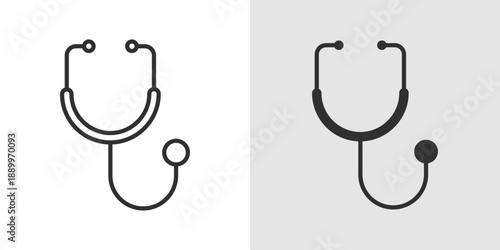 Stethoscope Icon representing healthcare, medical diagnosis, and clinical care services.