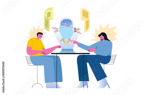 Human Using Artificial Intelligence Brain Tech