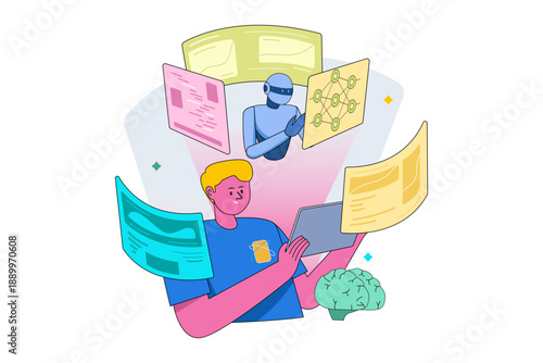 AI Dashboard Data Analysis Concept illustration