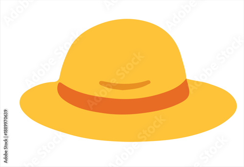 Bright Yellow Summer Hat with Orange Band for Outdoor Fashion