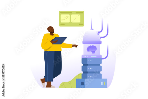 Human Using Artificial Intelligence Brain Tech