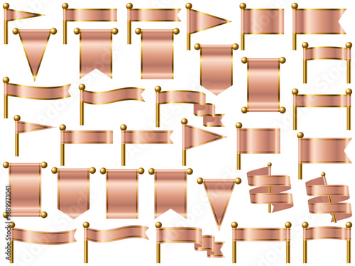 旗、線付、8桃金