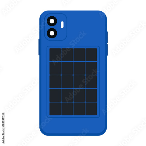 Eco Friendly Solar Powered Mobile Phone Back Case with Magnetic Charging Vector Graphics