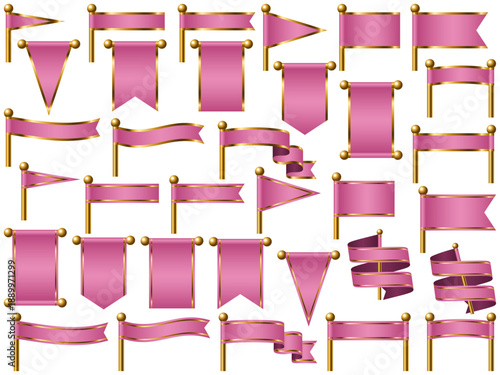 旗、線付、m3ピンク