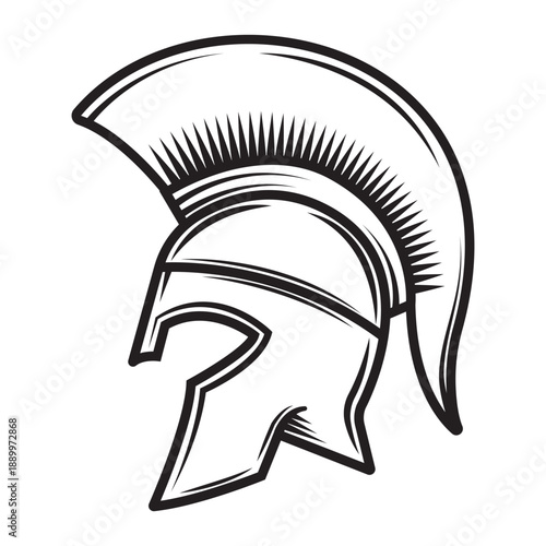 Spartan Warrior Helmet Vector Illustration, Perfect for Sports Mascots, Fitness Logos, Historical Designs, or Warrior-Themed Creative Projects