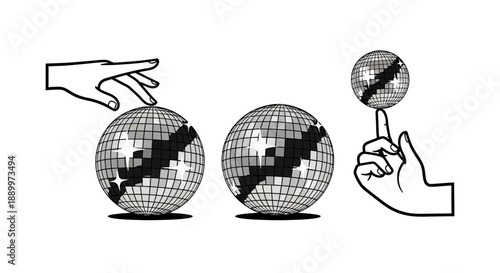 Hands Interacting with Disco Balls: Balancing and Touching for Entertainment Concepts