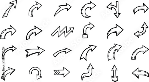 Minimalist directional arrows set