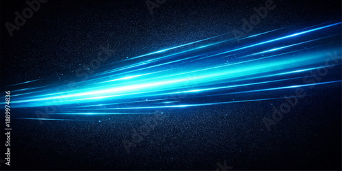 Abstract blue space background with glowing stars and motion lines featuring a dark design backdrop of light rays and energy waves for a high-quality art wallpaper illustration