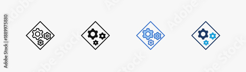 Set of engineering icon collection in Multiple Style. Icon suitable for web and mobile application