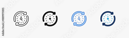 Set of timing icon collection in Multiple Style. Icon suitable for web and mobile application