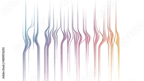 Abstract colorful vertical lines with smooth gradient transitions on white background.