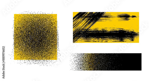 Abstract Grunge Texture Overlays with Brush Strokes and Spray Paint Effects