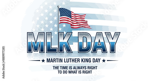 MLK Day Vector Illustration Celebrating Civil Rights and American Patriotism