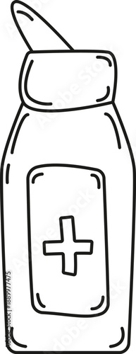 Nasal Spray Bottle Doodle Icon