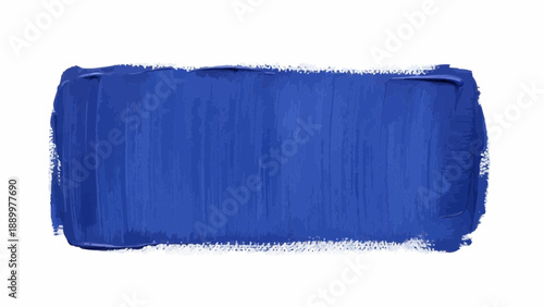 Vibrant blue brush stroke on white background artistic texture