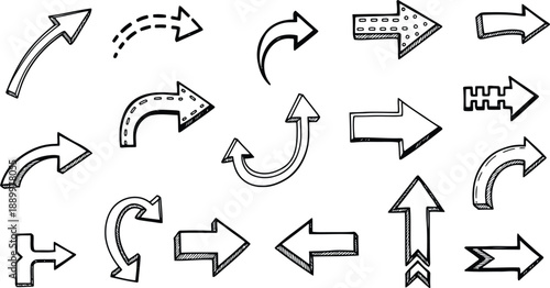 Minimalist directional arrows set