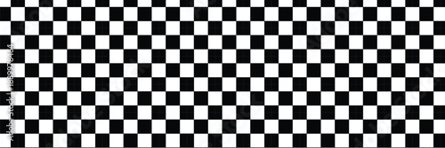 Race checker flag seamless pattern. Black and white rally texture. Checkerboard finish f1 design pattern. Inclined lines. Vector Illustration on white background.