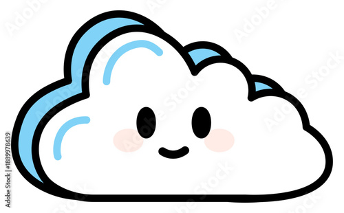 中小企業向けクラウドサービスをやさしく説明する笑顔のアイコン素材