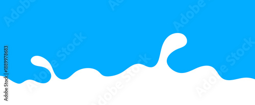 Illustration of a white milk splash or liquid wave as a bottom border
