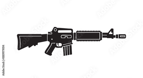 Illustration of a rifle viewed from the side, showcasing its detailed design and components in a straightforward manner