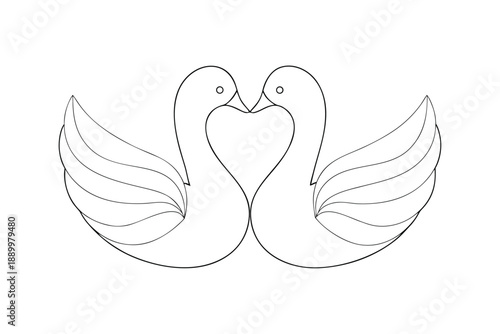Simple Swans Drawing Design