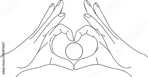 Simple Hands Heart Drawing