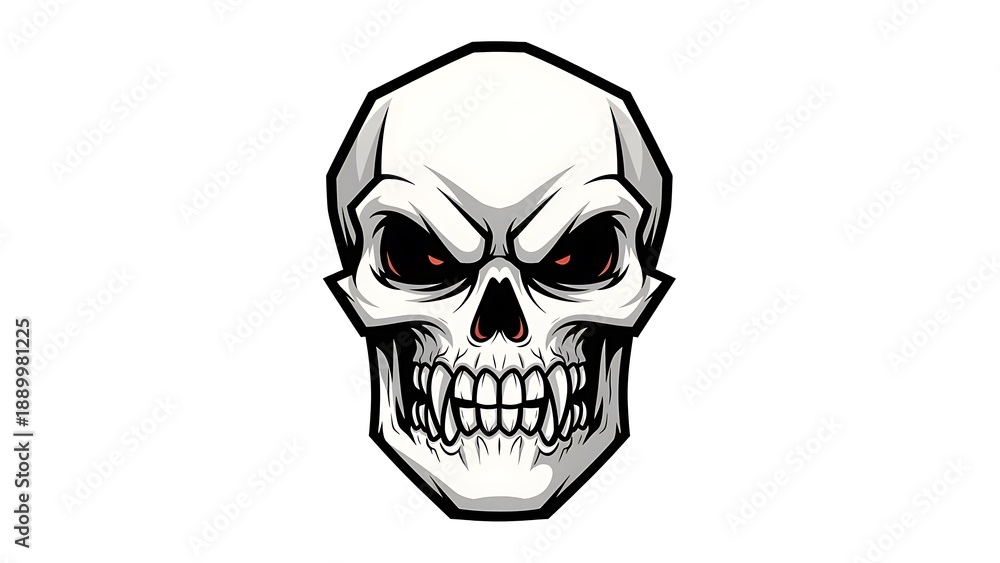 Fototapeta premium Black and White Skull Illustration Design.