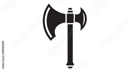 An illustration of a medieval battle axe handle isolated on a plain background.