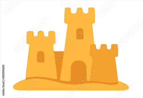 Colorful Sandcastle Illustration for Beach-Themed Designs