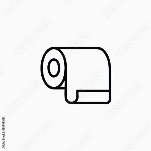  toilet paper roll line art icon template