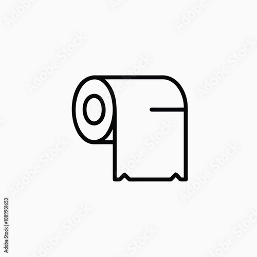  toilet paper roll line art icon template