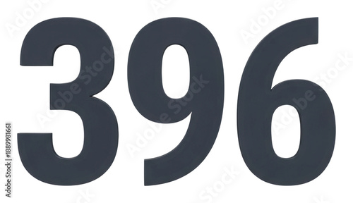 Dynamic display of number 396 in modern design graphic isolated on transparent background