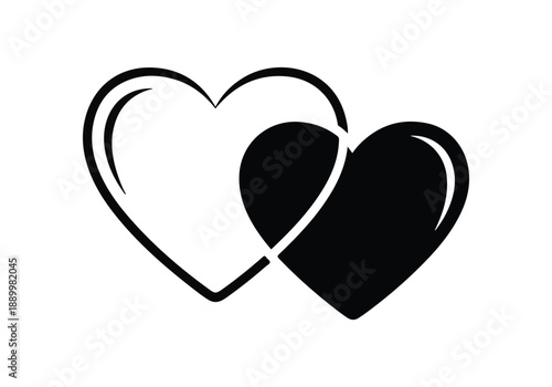 Intertwined hearts symbolizing love Vector