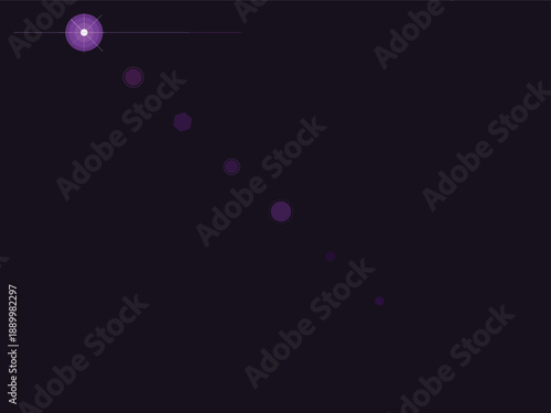 Glowing purple orbs floating in dark grid background, futuristic lighting effect with vibrant neon colors