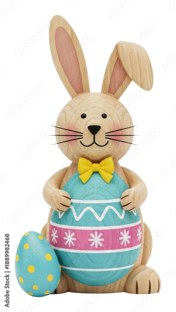 Fototapeta premium Easter bunny figurine home decorative item festive joy isolated on transparent background