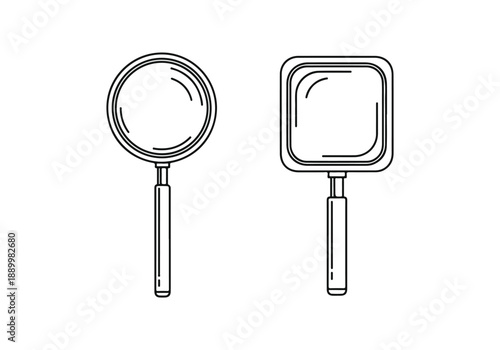 Two different magnifying tools Vector
