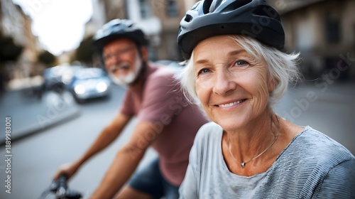 Active retired couple enjoying an outdoor activity together. Concept: Active lifestyle, retirement, healthy aging, wellness, social connection, senior fitness.