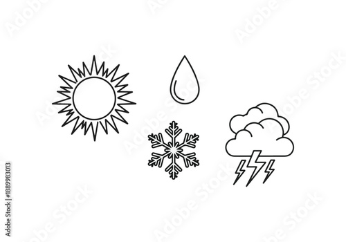 Weather icons representing different seasons Vector