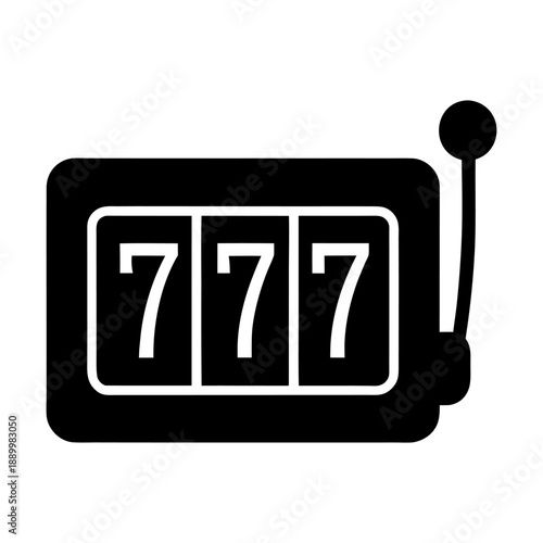 Slot Machine 777 Flat Vector Icon for Casino Apps and Websites.