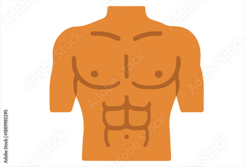 Stylized Male Torso Illustration for Fitness and Health Themes