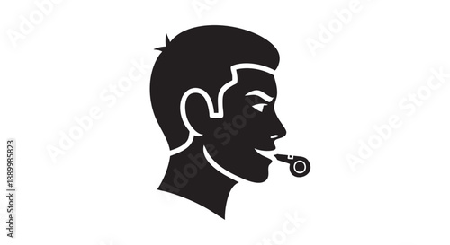 Man smoking pipe in profile view, silhouette illustration of a person indulging in a relaxing hobby