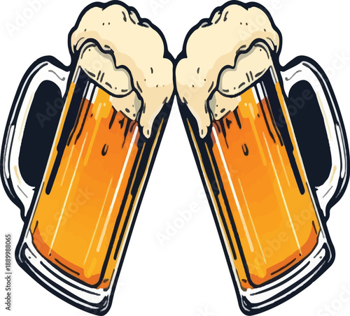 glass of beer with foam